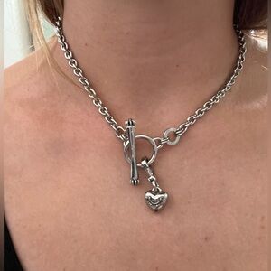 Juicy Couture Vintage Silver Heart Charm Necklace Perfect Condition